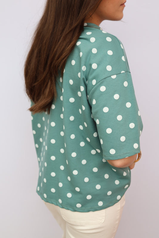 TEE-SHIRT À POIS ☀️ - Vert D'eau