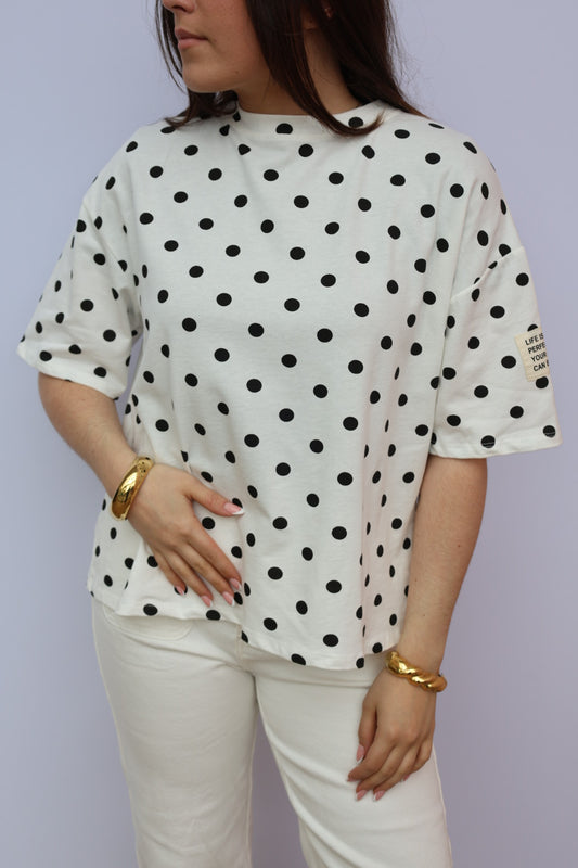 TEE-SHIRT À POIS ☀️ - Blanc