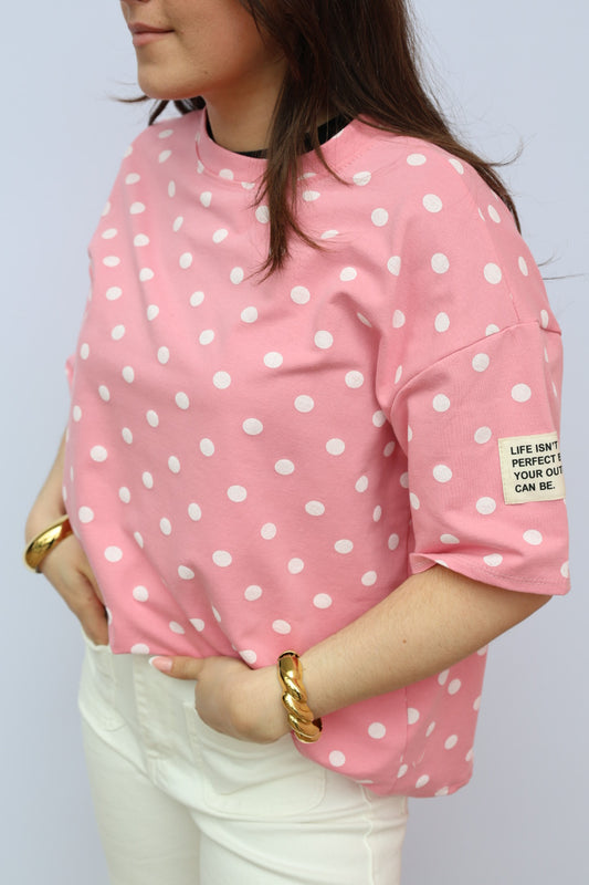 TEE-SHIRT À POIS ☀️ - Rose